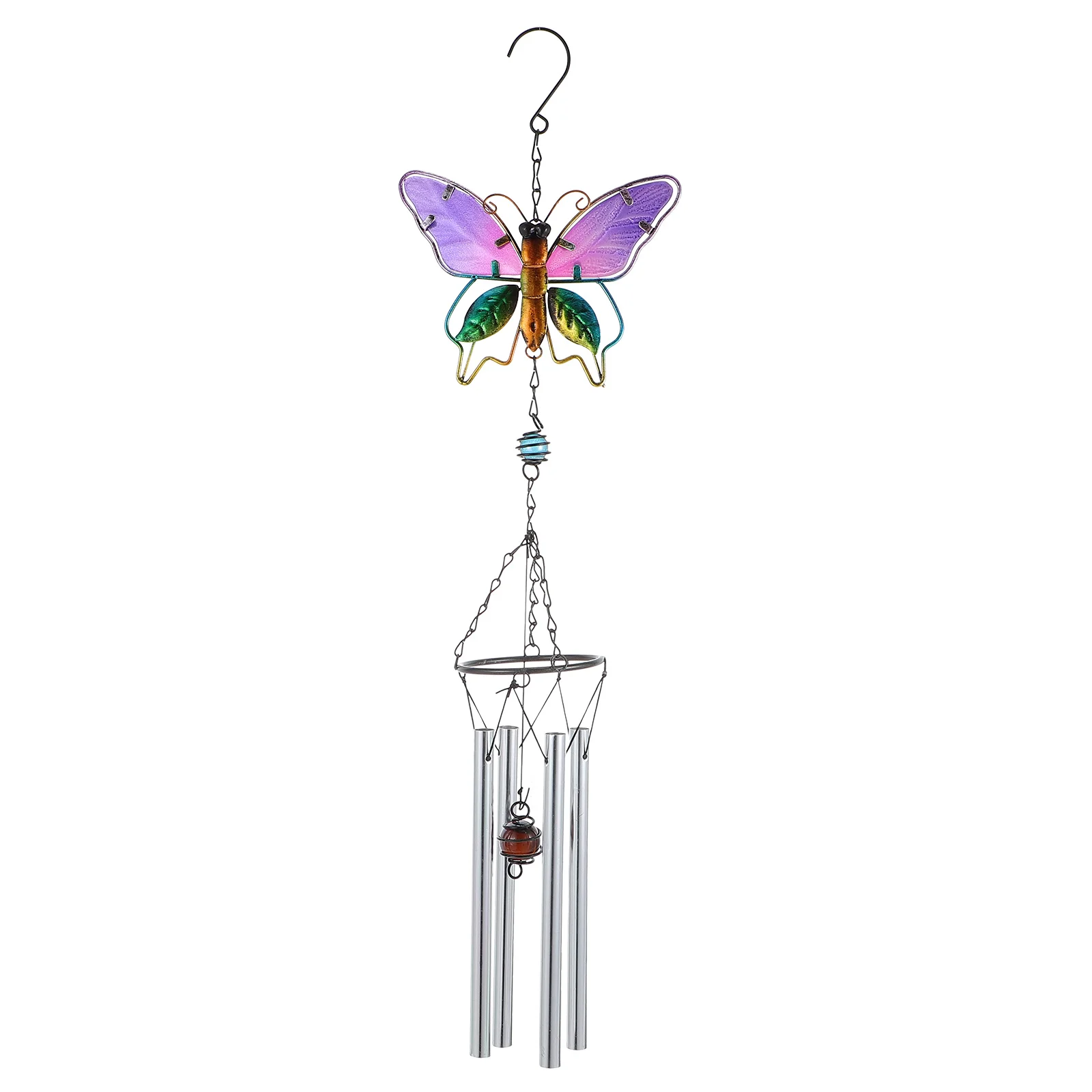 

Iron Wind Chime Pendant Beautiful Butterflies Pattern Home Decoration Hanging Glass Chimes Garden Balcony Wall Outdoor