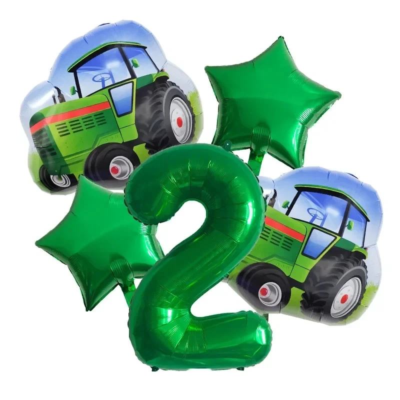 Disney Farm Theme Birthday Party Balloon 32 inch Digital Tractor Aluminum Film Balloon Decoration