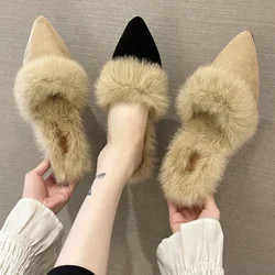 Women luxury brand slippers 2024 winter Heels Beach Ladies Slides Fashion Dress Women Flip Flop Claquette Femme Pantuflas Mujer