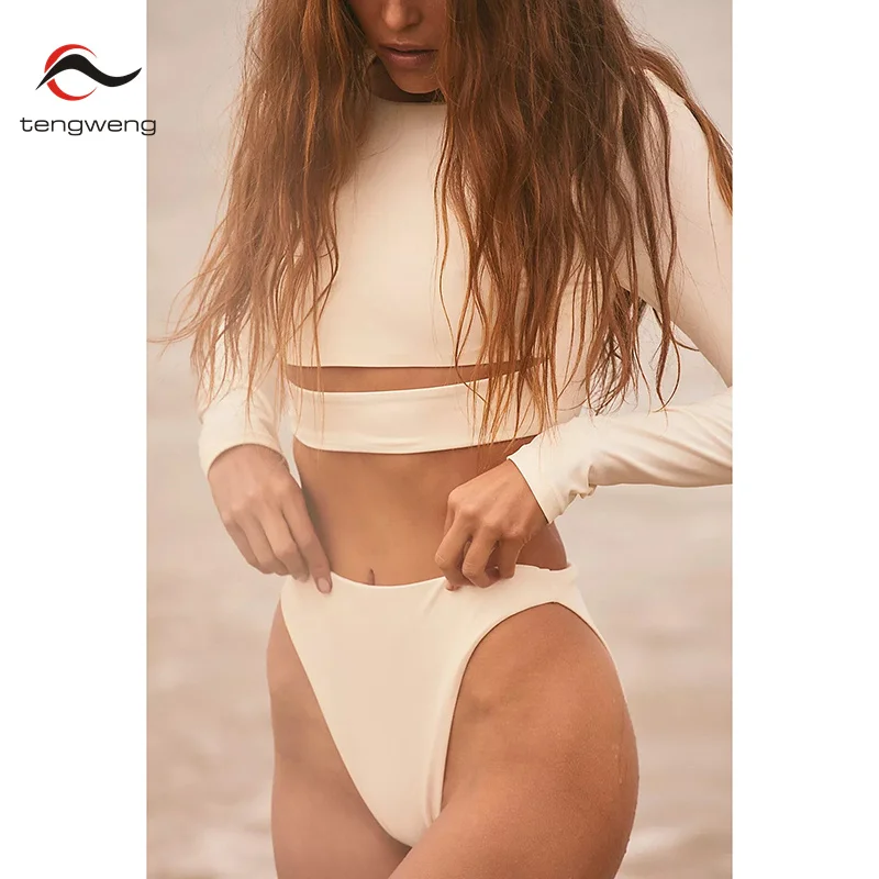 

Swimsuits 2024 Woman One-Piece Swimsuit Long Sleeve Swimwear For Surfing Bodysuit Women's Rashguard Bathing Suit Beachwear