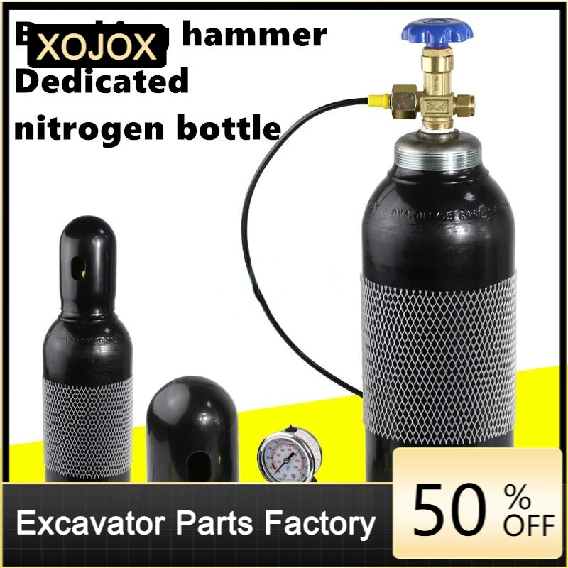 

XOJOX for Excavator Breaker, Gun Head 4L 8L Inflatable Steel Cylinder, Nitrogen Meter, High Quality Nitrogen Valve