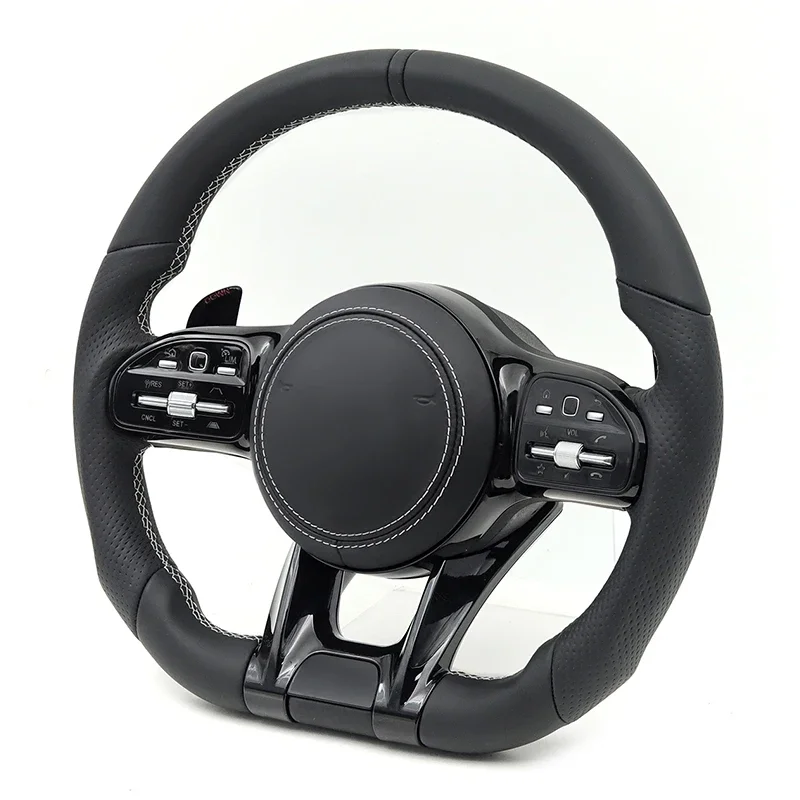 Nappa leather steering wheel with Airbag fits for Benz W205 W213 W222 A35 A45 C43 C63 E53 Car Accessories old to new upgrade