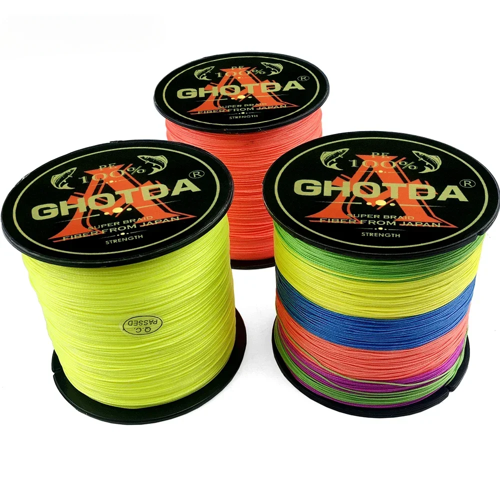 JOF X4/8 Strands Carp Fly Fishing Line 1000M Braided Multifilament PE Wire Super Strong 10-80LB Durable Smooth Weave Tackle