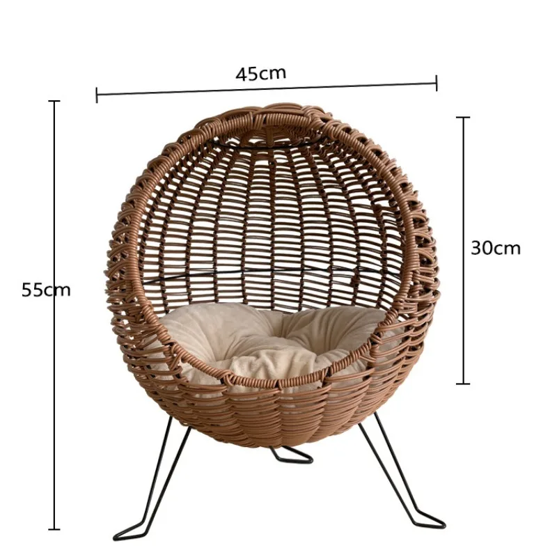 Imitation rattan hand-woven basket nest, universal cat nest in all seasons