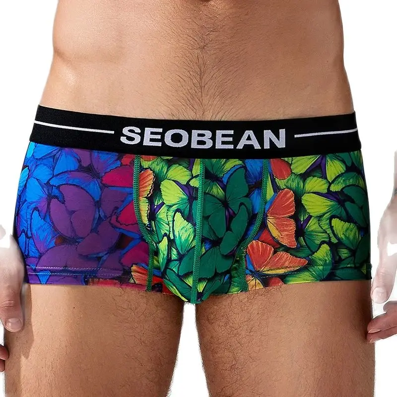 Sexy Men\'s Underwear Boxers Hombre SEOBEAN Men\'s Panties Ice Silk Calzoncillos Hombre Breathable Boxer Summer Underpants