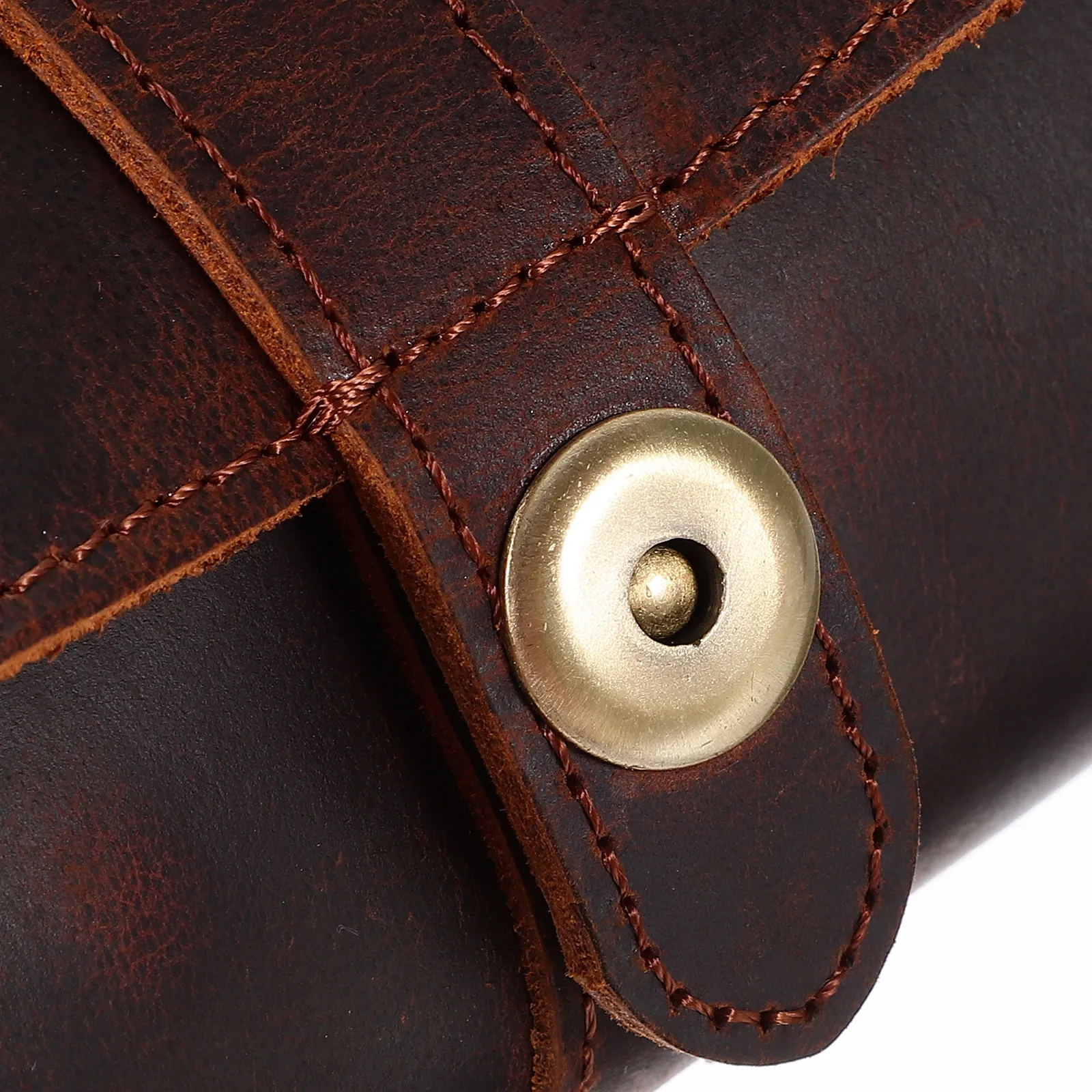 Watch Travel Roll Case 3 Slots Leather - 남성용/여성용 3칸 시계 보관함, 여행용 시계