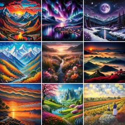Landscape Nature Aurora Painting By Number 40x50 Oil Paint Arts And Crafts For Adults Home Decor Child's Gift Wholesale 2024 HOT