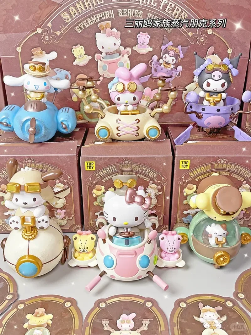 

Подлинная Toptoy Sanrio в стиле стимпанк, серия Mystery Box, настольный орнамент, фигурка Pochacco Kuromi, Коллекционная модель, детский подарок на день рождения