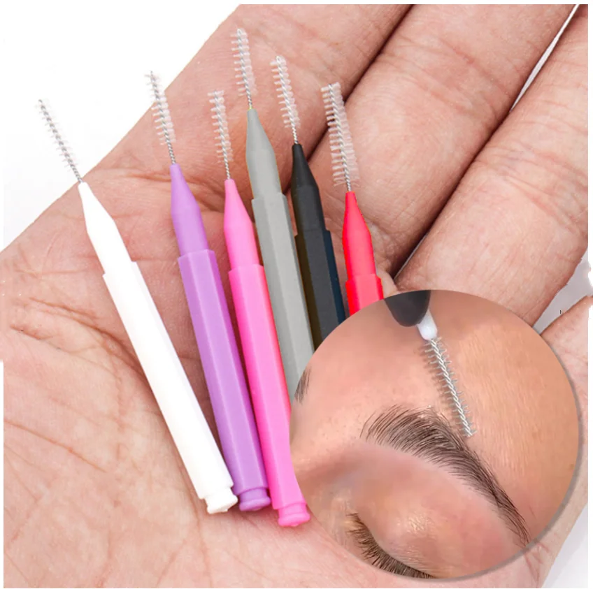 

10Pcs Mini Eyebrow Brush Brow Perm Brush Disposable Brow Lifting Brushes Bendable Micro Eyelash Brush Applicators Tools