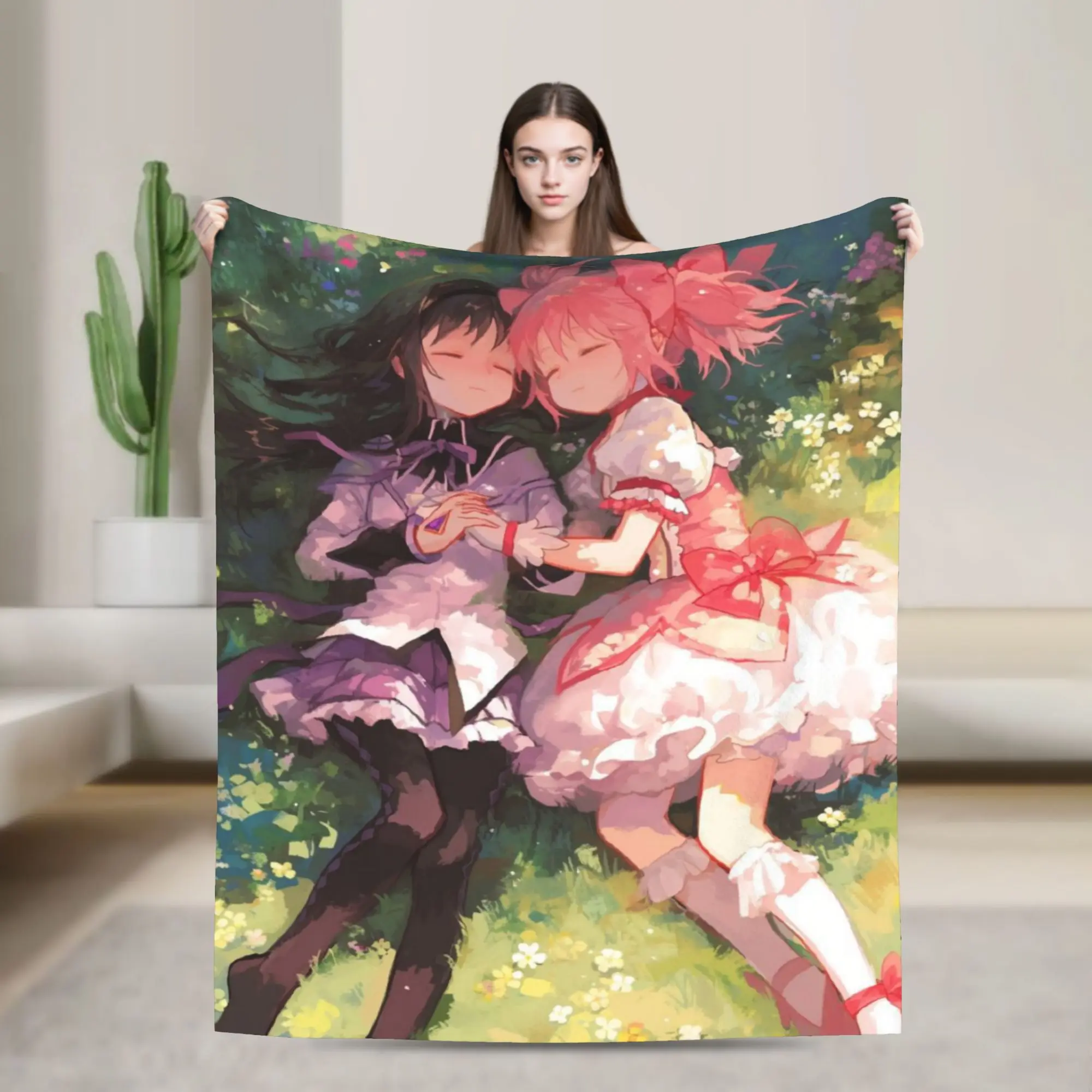 Comfortable Puella Magi Madoka Magica Anime Blanket Merch Bed Decorative  Blanket Throw Super Soft Flannel for Outdoor