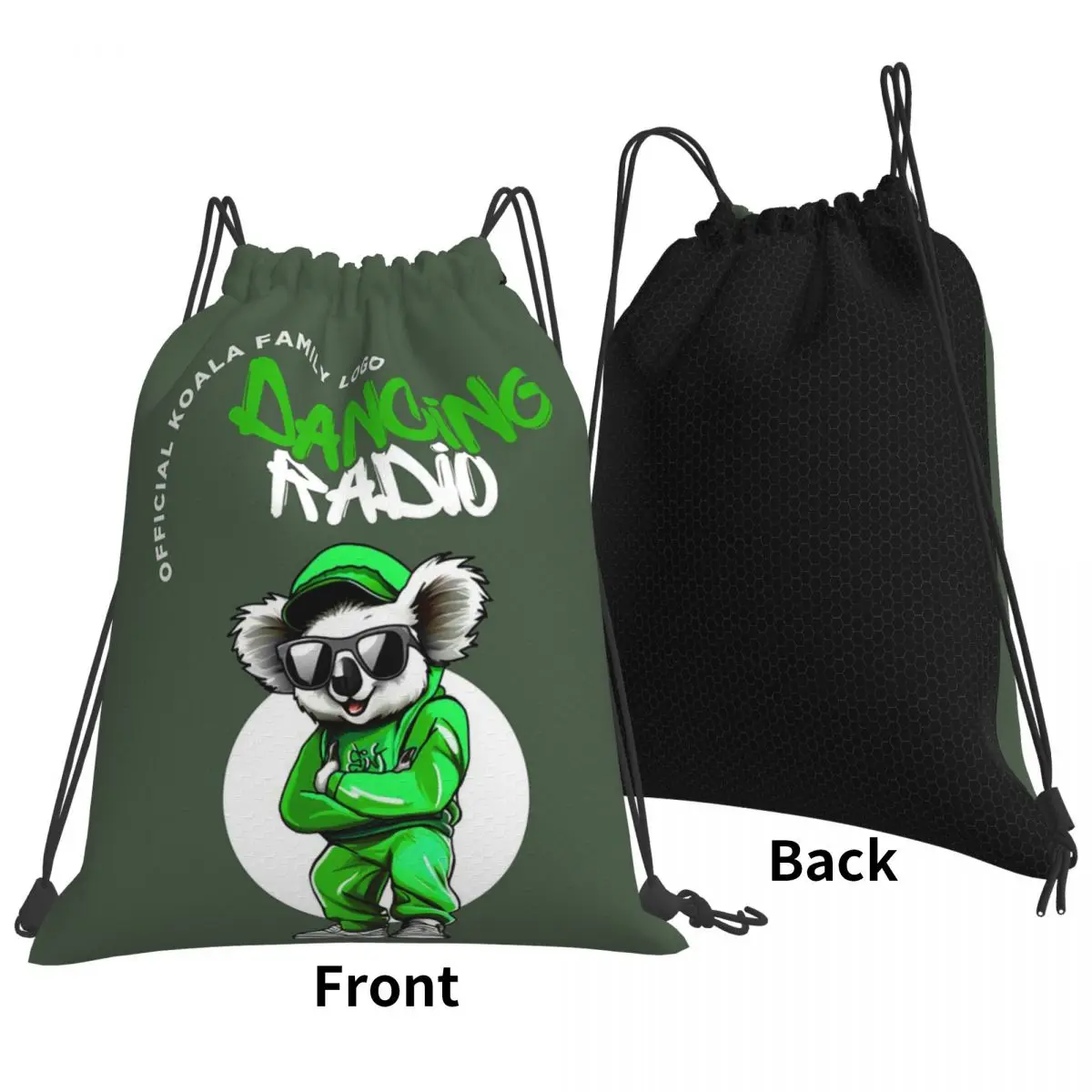 Siny Dancing Radio Backpacks Casual Portable Drawstring Bags Shoes Bag Book Bags For Man Woman School
