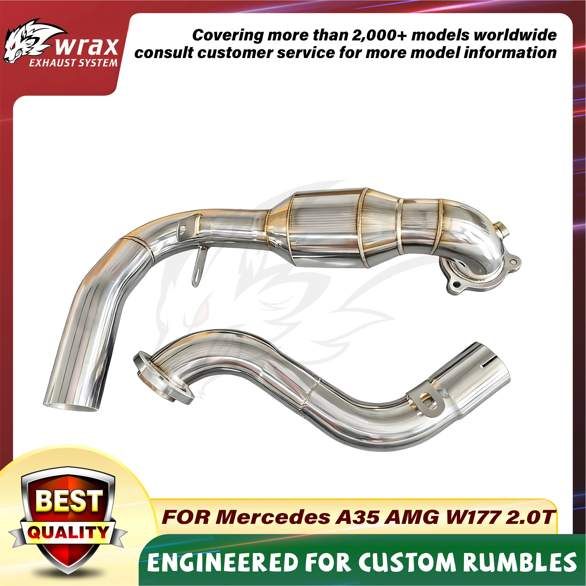

WRAX Downpipe for Mercedes BENZ A35 AMG W177 2.0T Premium SS304 Exhaust Plug-and-Play Design for Easy Installation