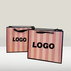 5 Pcs Personization Your Brand Name Logo Luxury Bags For Gifts Package Bags Custom Logo Jewelry Cosmetic Package Paper Gifts Bag