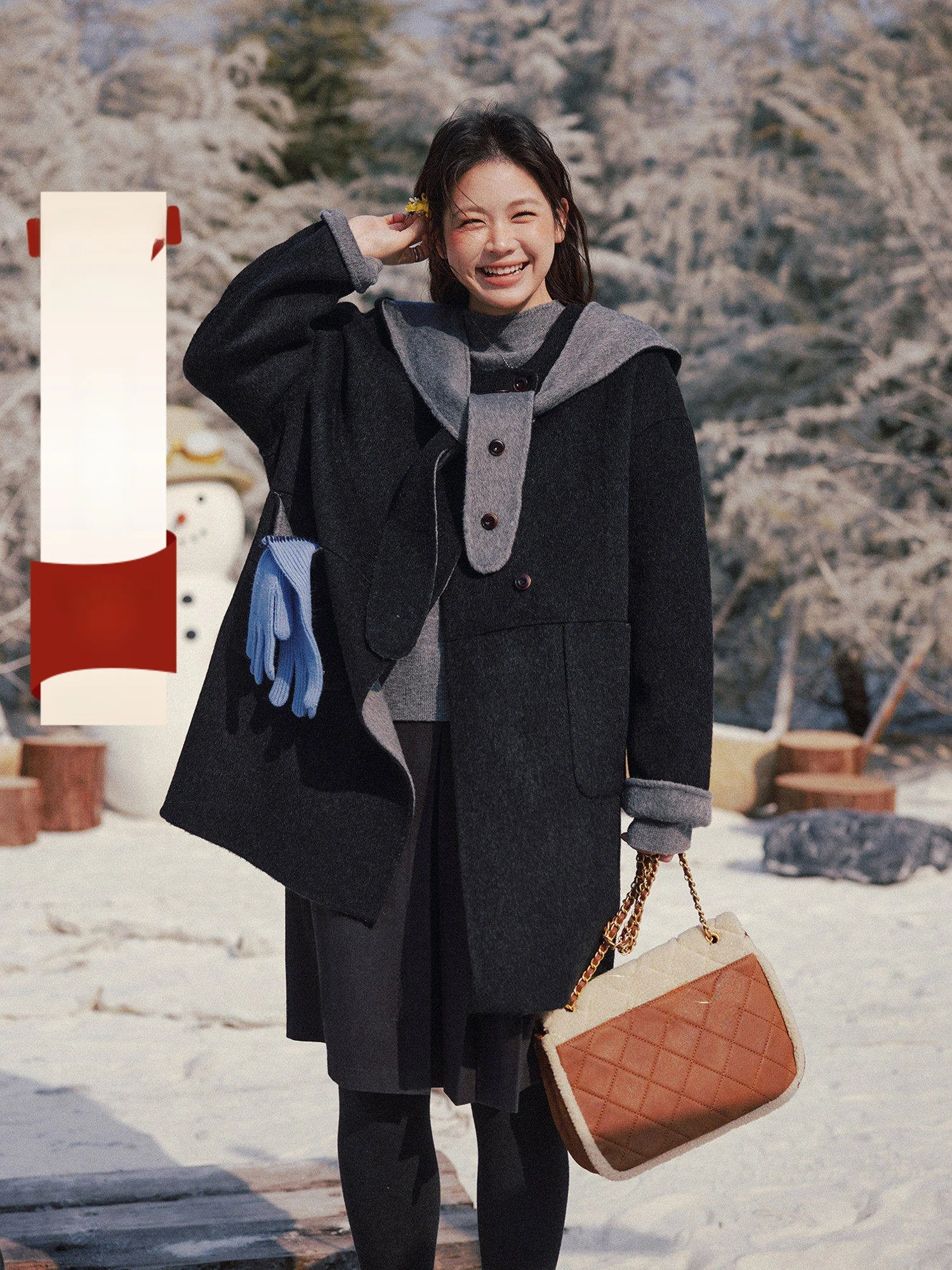 

Зимнее шерстяное пальто ALINDM больших размеров (до 00), двустороннее, с большим мехом, для полных женщин, повседневное, для поездок на работу, стандартная длина рукава