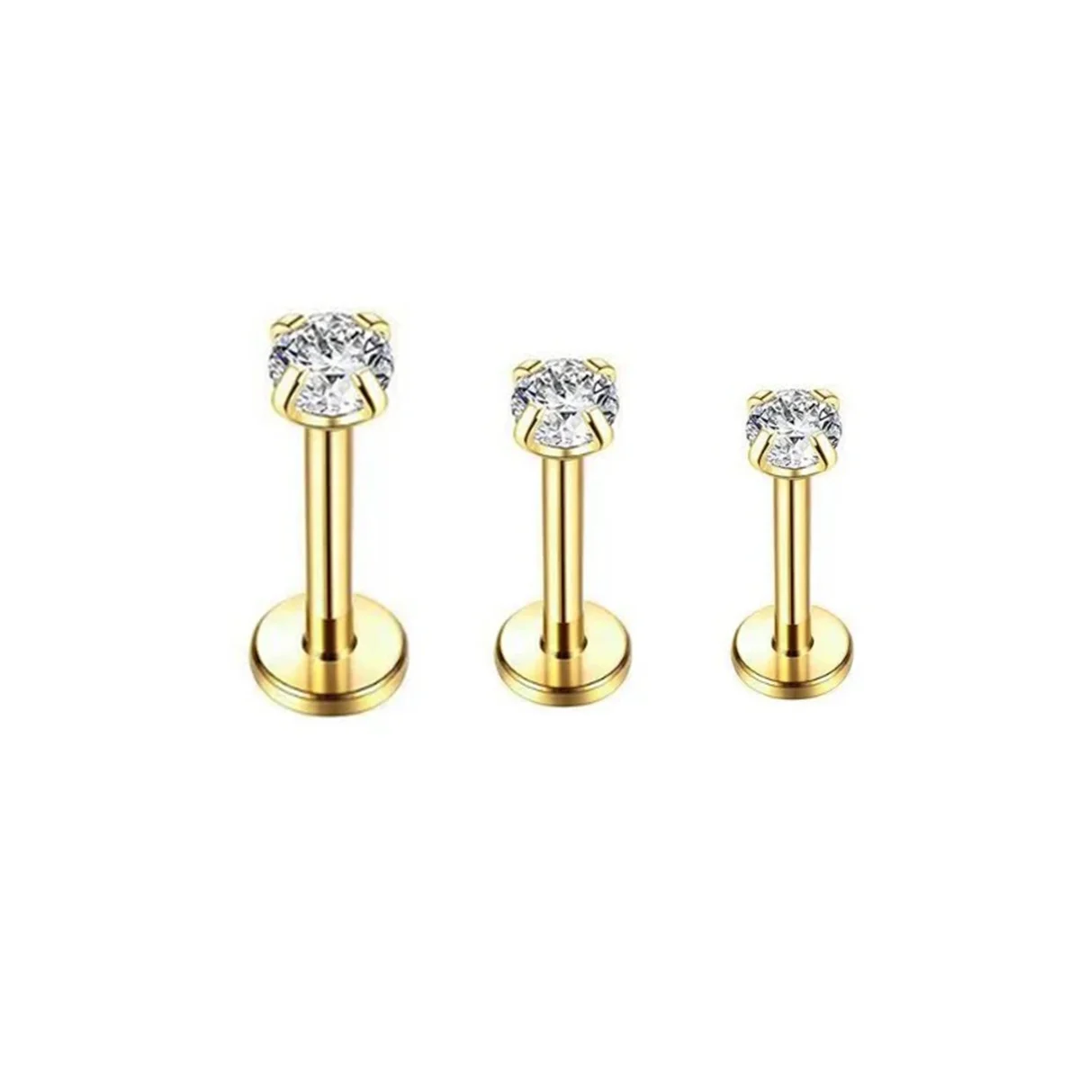 3 Stück 16G Modische Edelstahl-Labret-Piercing-Schmuckstücke mit Kristall-CZ Monroe Nasen-Lippenstecker Helix Tragus Conch Knorpel-Ohrringe – Detail 8