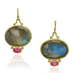 KSRA 2024 New Geometric Creative Gold Color Colorful Stone Dangle Personal Earrings For Women Birthday Party Jewelry