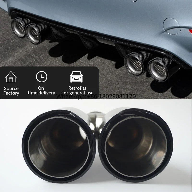 Dual Carbon Fiber Exhaust Pipe, Automotive Performance Muffler Dicas, Modificação para BMW, Acessórios Do Carro, Factory Export