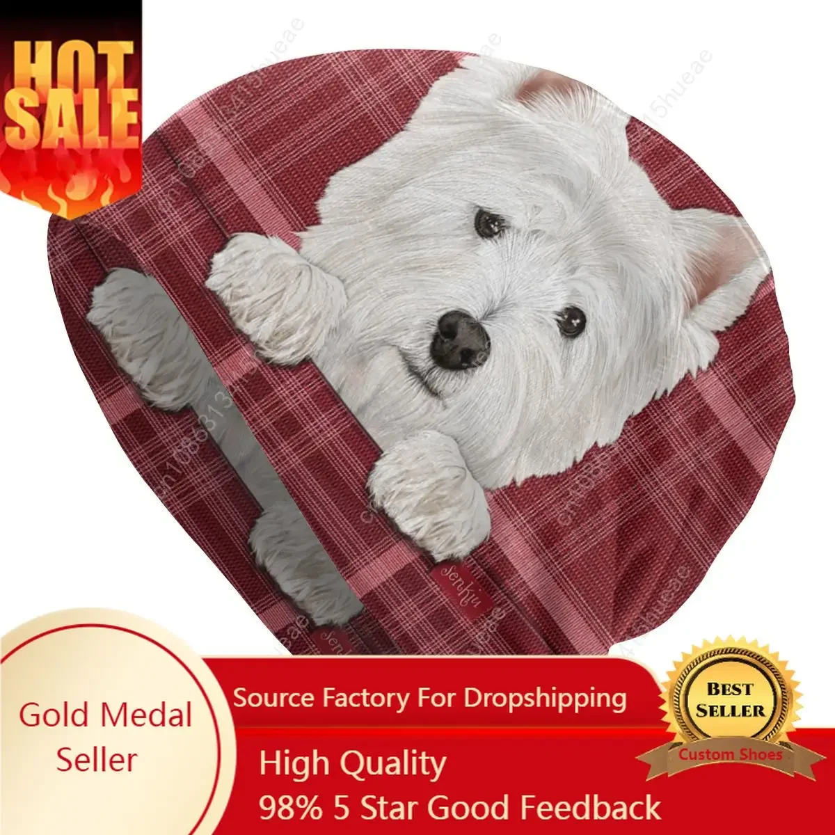 

West Highland White Terrier Dog Bonnet Homme Cool Knitting Hat For Women Men Autumn Winter Warm Westie Beanies Caps