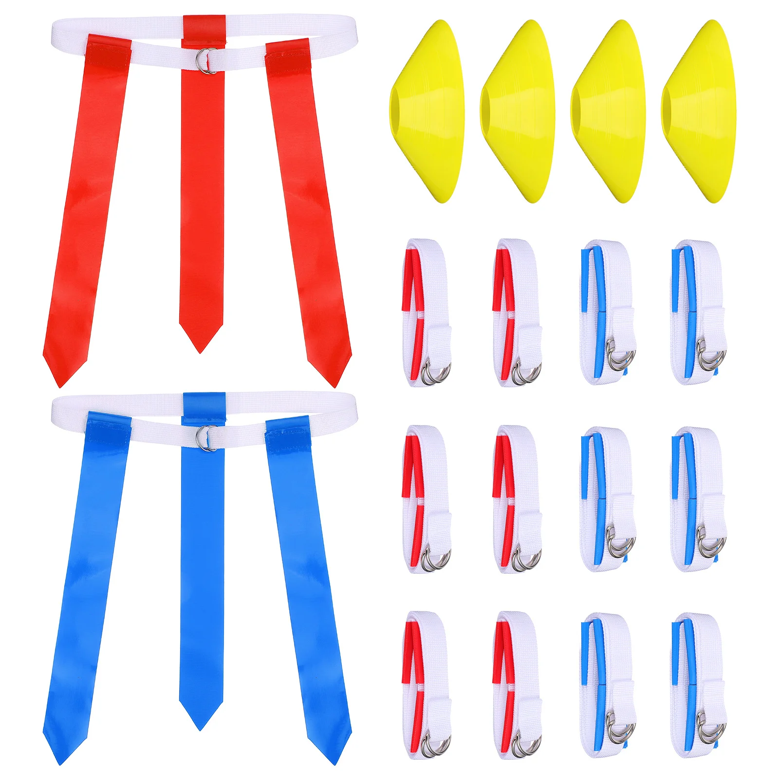 16Pcs Flag Football Training Equipment Durable Flags Belts Cones Adjustable Girth for and Adults Football Flags