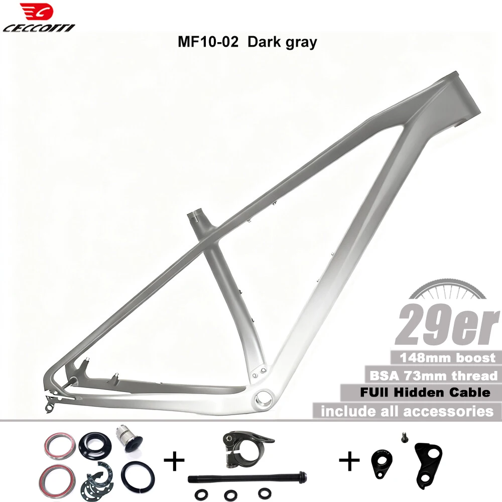 

CECCOTTI Customized Colore For T1000 Full Carbon Mountain Bike Frame 148mm boost 29er MTB XC hardtial Bicycle Frameset