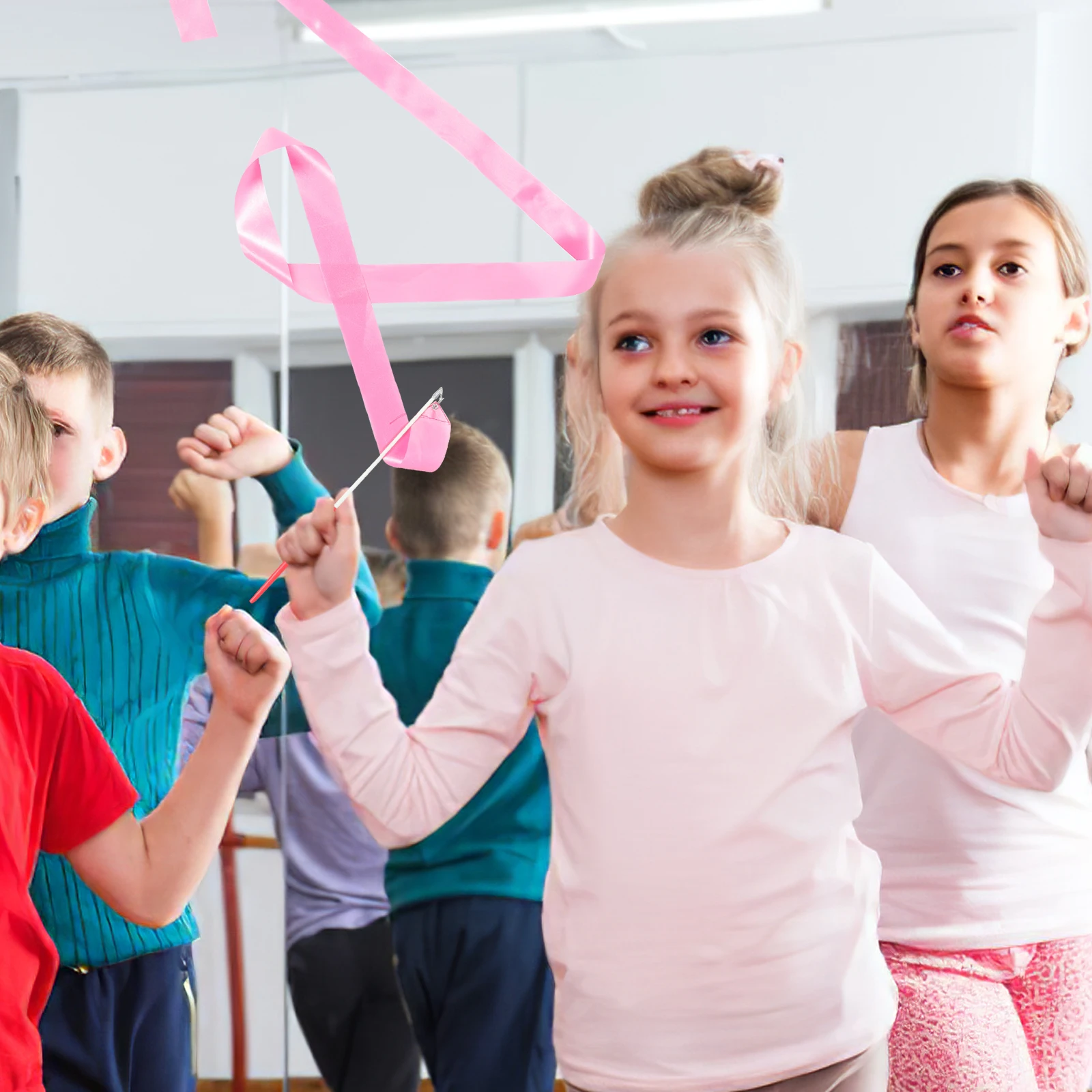 

6Pcs Gymnastic Ribbon Sticks Colorful Dance Ribbons for Twirling Wands Rhythmic Gymnastics Equipment Healthy Activity