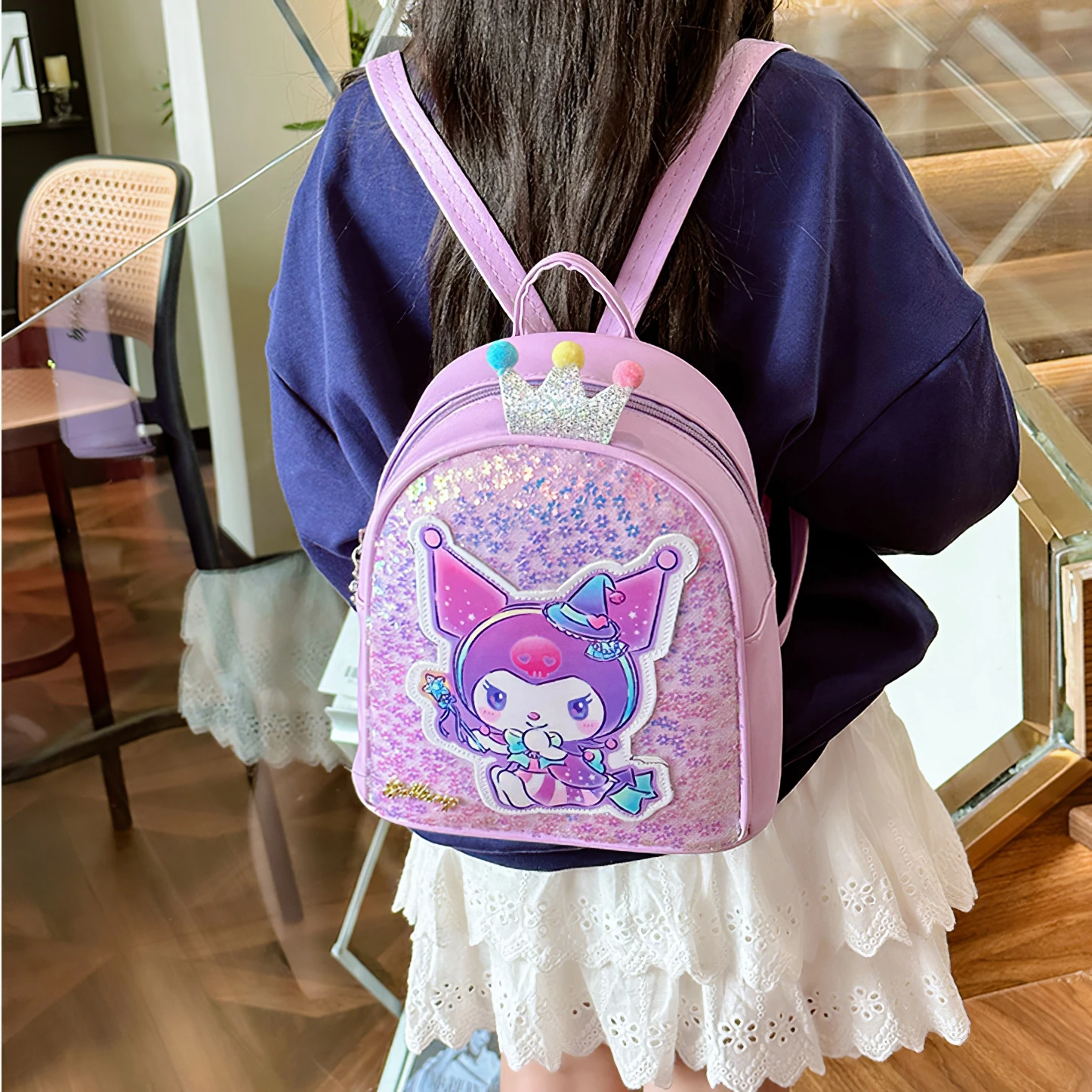 

Cartoon Sanrio Kuromi Kindergarten Kid Backpack Kawaii My Melody Cinnamoroll Shoulder Bag Children Accessories Bag Birthday Gift