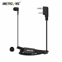 RETEVIS EEK022 In-Ear Bud Earpiece-Coiled Cable PTT Mic for Quansheng UVK5 Baofeng UV5R Walkie Talkie Accessory for Motorola