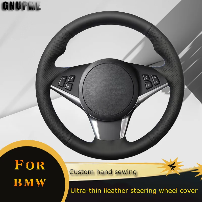 DIY Car Steering Wheel Cover Perforated Lerther For BMW E60 E61 Touring 530d 545i 550i E63 Coupe E64 630i 645Ci 650i