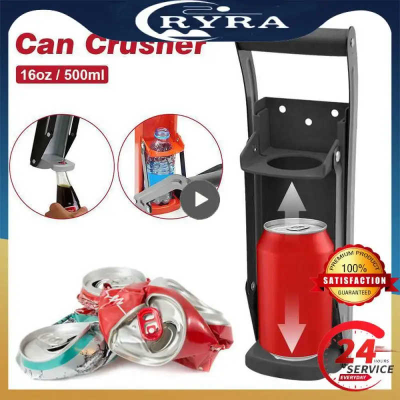 500ml 16.9 OZ Can Press Crusher Recovery Tool Wall-mounted Beer Can Opener Multi-function Electric Bottle Opener