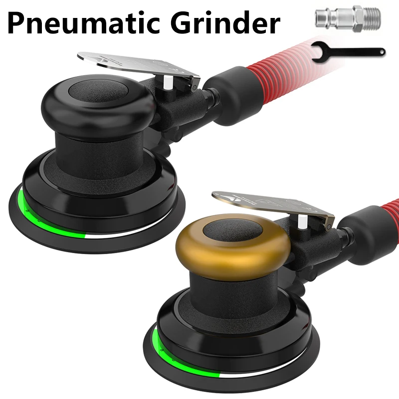 AOCKE 125mm/150mm Pneumatic Orbital Sander Air Polisher 5inch/6inch Air Vacuuming Eccentric 5mm Grinding Machine EU Connector