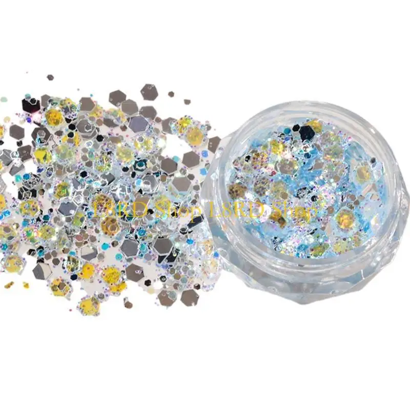 l8rdネイルスパンコールアクリルネイルのためのネイルグリッター12色3Dホログラフィックネイルアート
