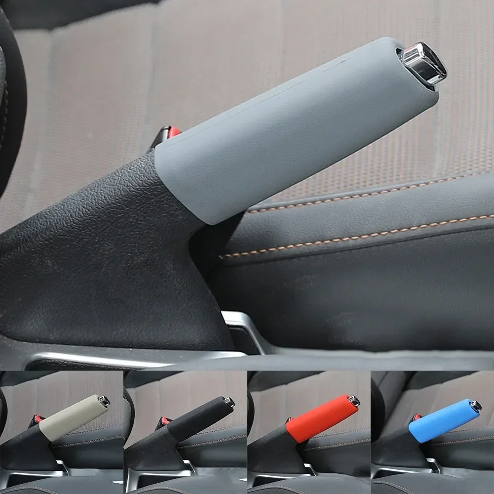 

1pc Anti-skid Silicone Wear-resistant Handbrake Cover Ordinary Suede Leather Brand New Comfortable Touch​ Gear Shift Knob