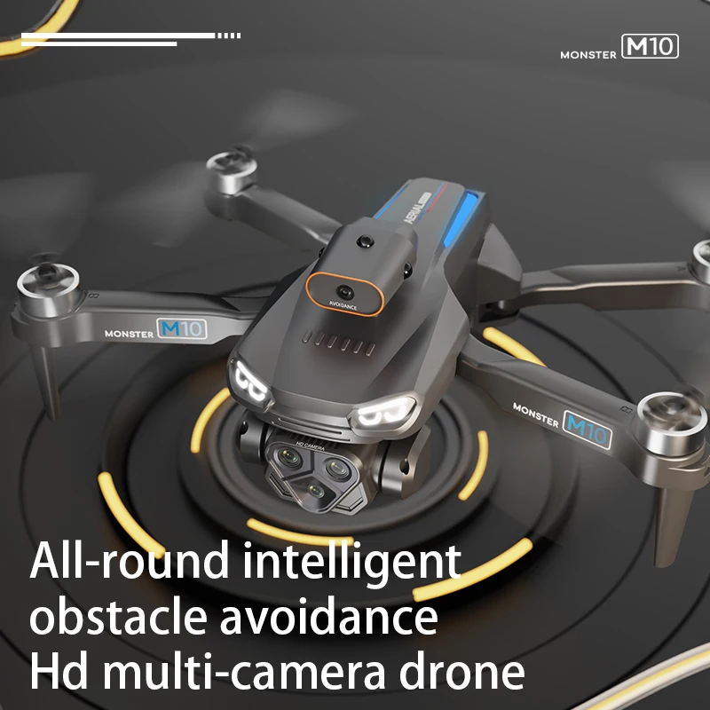 M10Pro Drone 8K Professinal 720P HD Camera Wide Angle Optical Flow Localization Brushless Motor Foldable Mini RC Quadcopter Toys