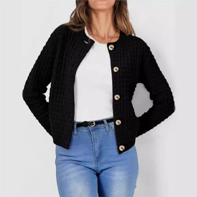 Chaquetas De Mujer Single Breasted Knitted Cardigan Spring Summer New Solid Color Sweater Jacket Womens Casual Retro Knitted Top