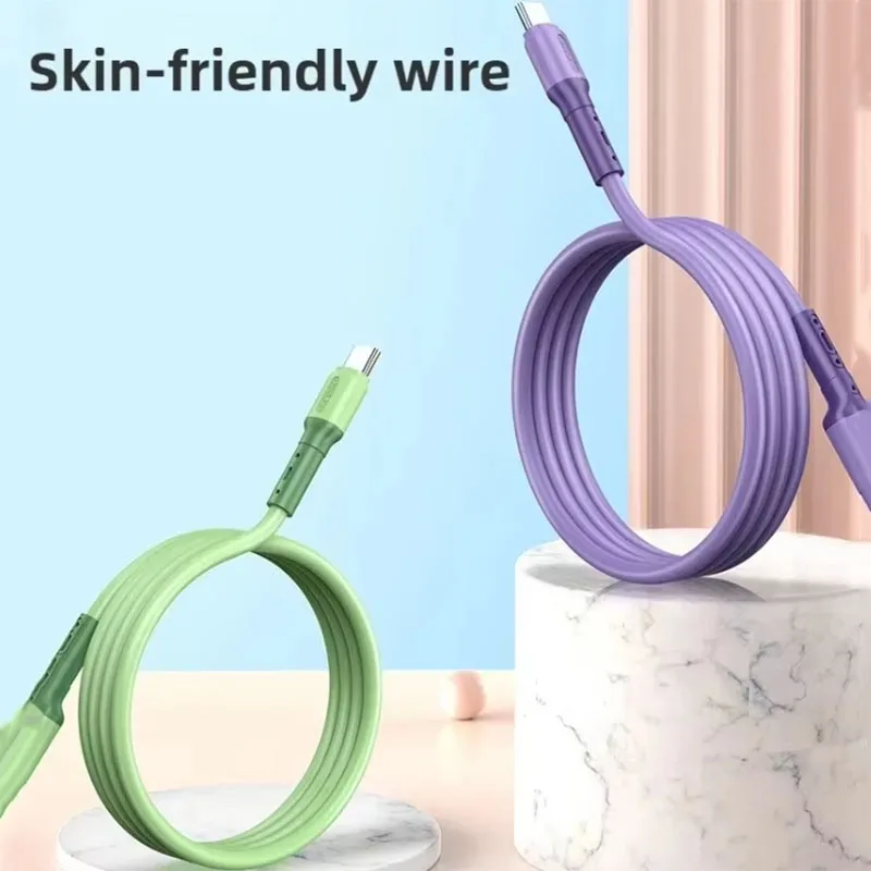 

2A Car Audio Speaker Charge Cable USB to Type C PD Liquid Silicone Charge Data Cable Car Charge Accessories for Samsung Xiaomi