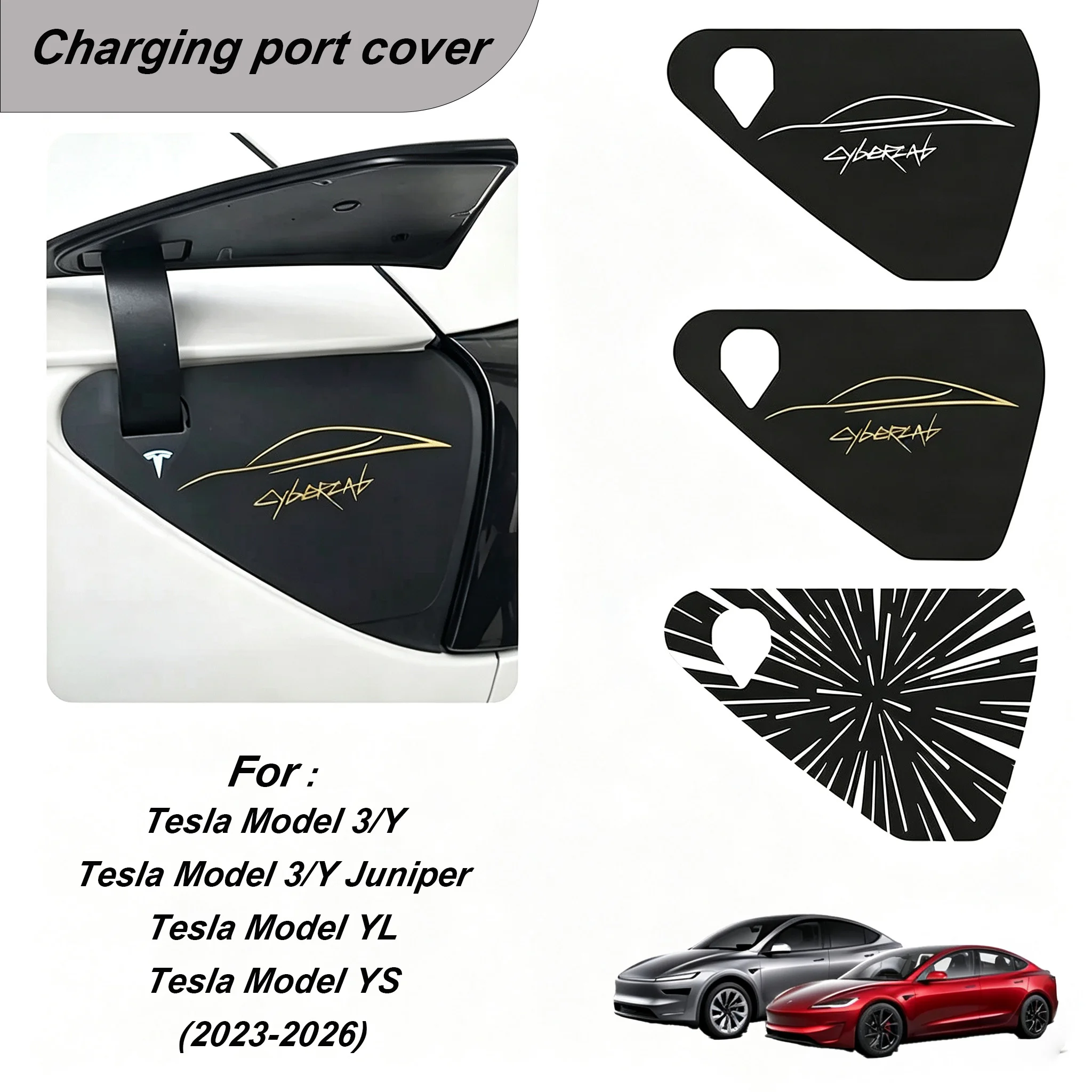 For Tesla Model 3 Y Juniper / YL / YS Charger Port Protective Cover Silicone Outdoor Waterproof Dustproof Automotive Accessories