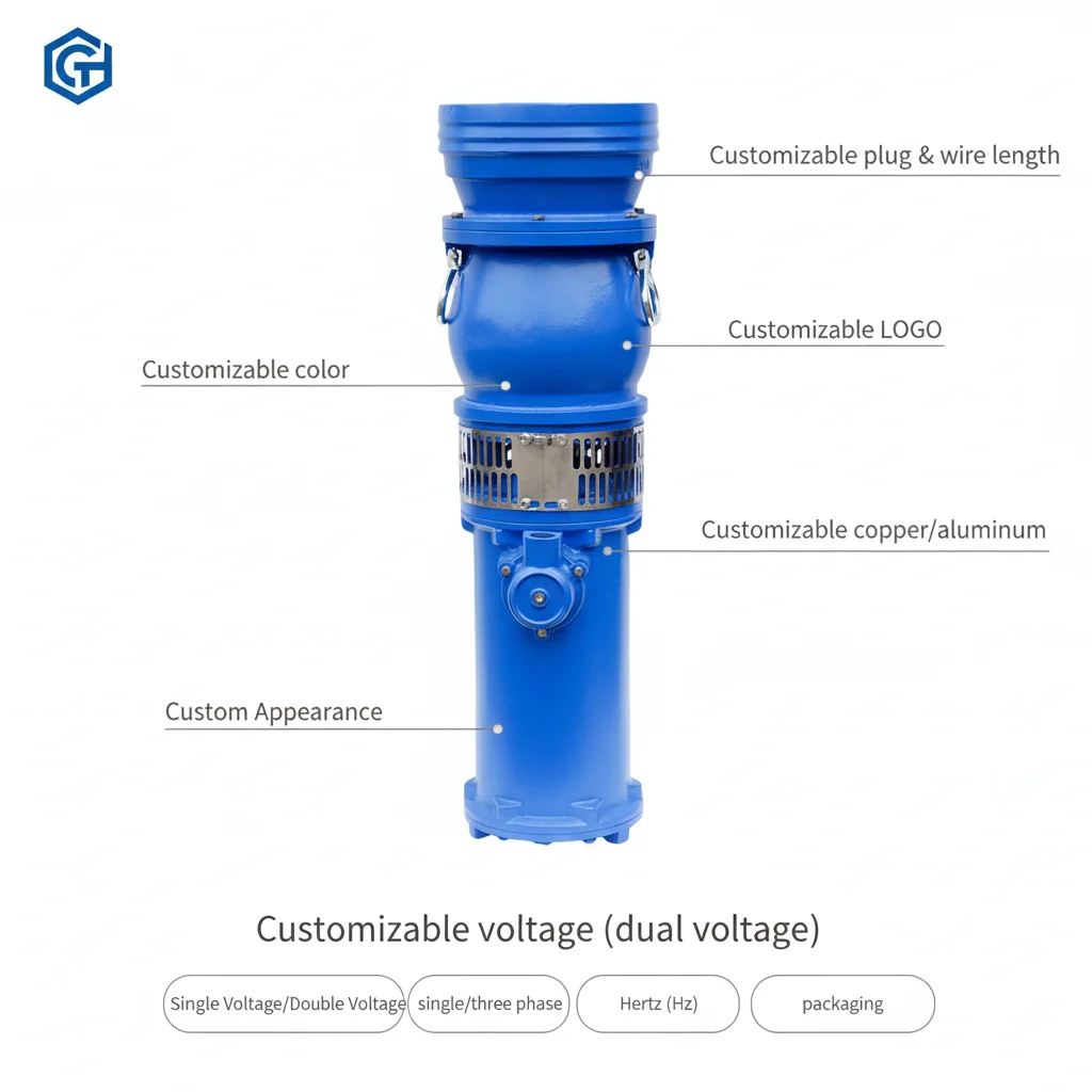 QY 4-level Motor Single Stage High Pressure Large Flow Submersible Pump For Industrial Water Treatment