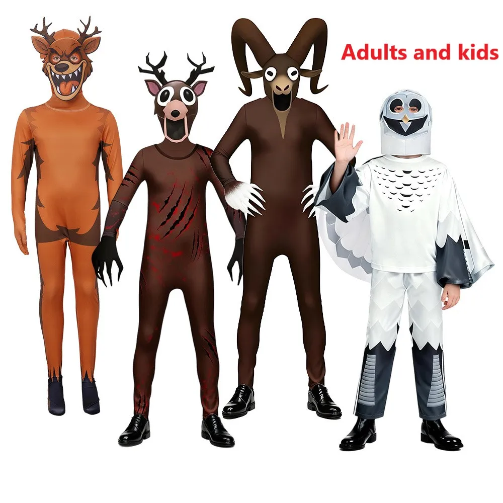 

99 Nights In The Forest Deer Kids Cosplay Costume Animal Deer Owl Reindeer Cosplay Jumpsuit Christmas suit for adult childre