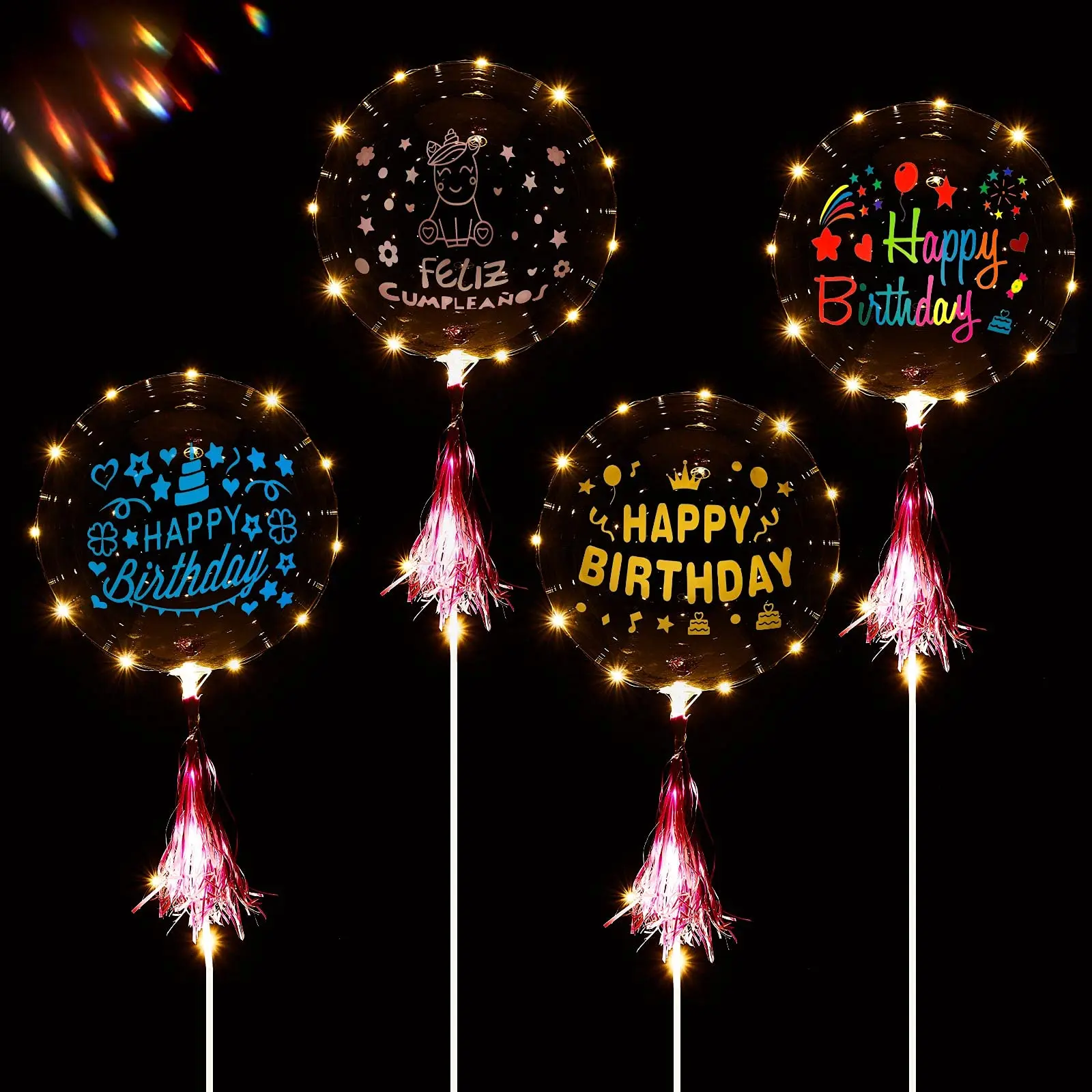 Happy Birthday Party Stickers Birthday 36inch Paster Big Clear Transparent Balloon DIY Stickers For Birthday Party Decorations