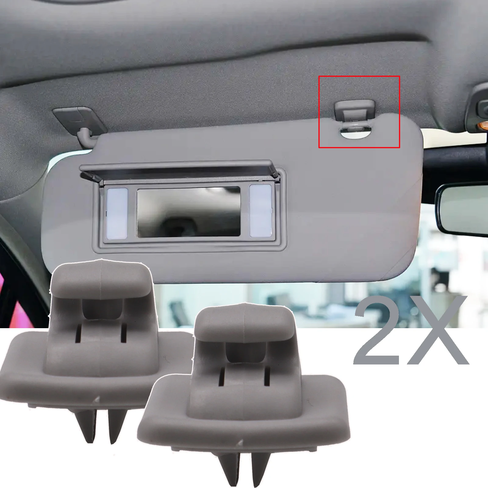 2Pcs Inner Sun Visor Hook Clips Sunvisor Clip Hanger Holder Sunroof Bracket For Citroen DS3 Xsara Picasso C5 C8 For Toyota Aygo