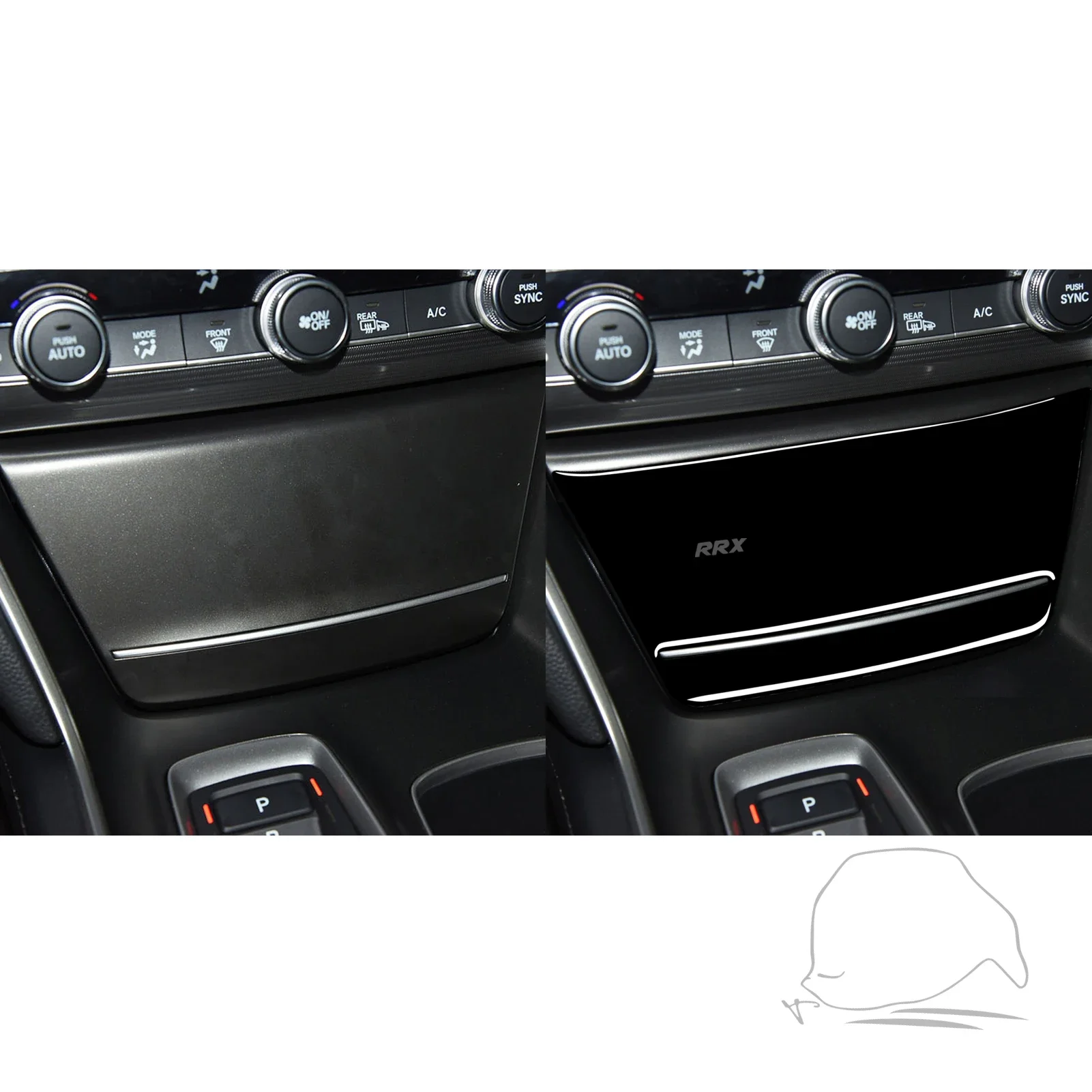 Para Honda Accord 2018 2019 2020 2021, accesorios para Interior de coche, Panel de almacenamiento de Control Central, pegatina embellecedora, plástico negro brillante