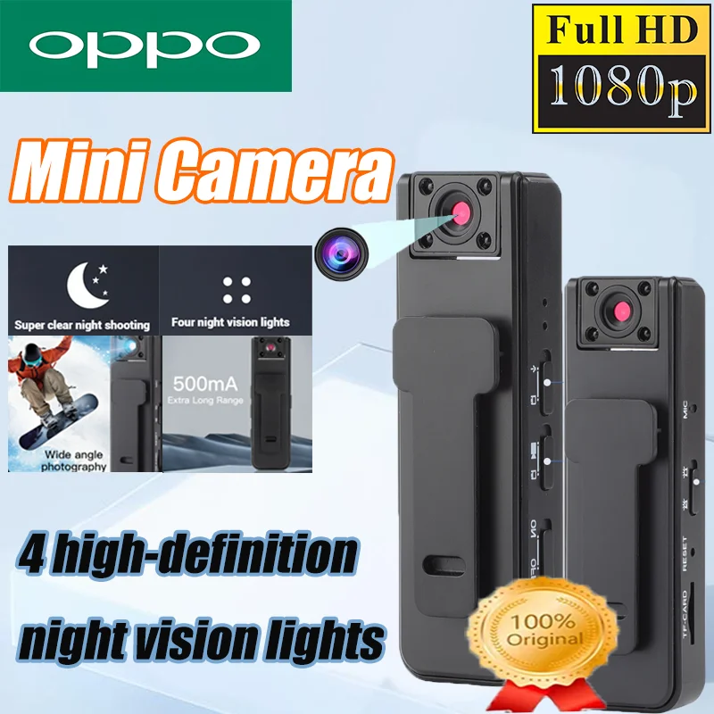 OPPO Mini cámara de visión nocturna HD 1080P cámara de red inalámbrica cámara Digital de mano cámara para deportes al aire libre videocámara de vídeo