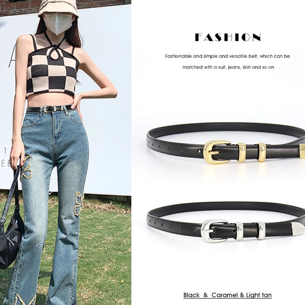 2024 Reversible Belts for Women Girls Fashion Waist Belt Cowhide Leather Metal Buckle C Pin Belt Leisure Dress Jeans Waistband