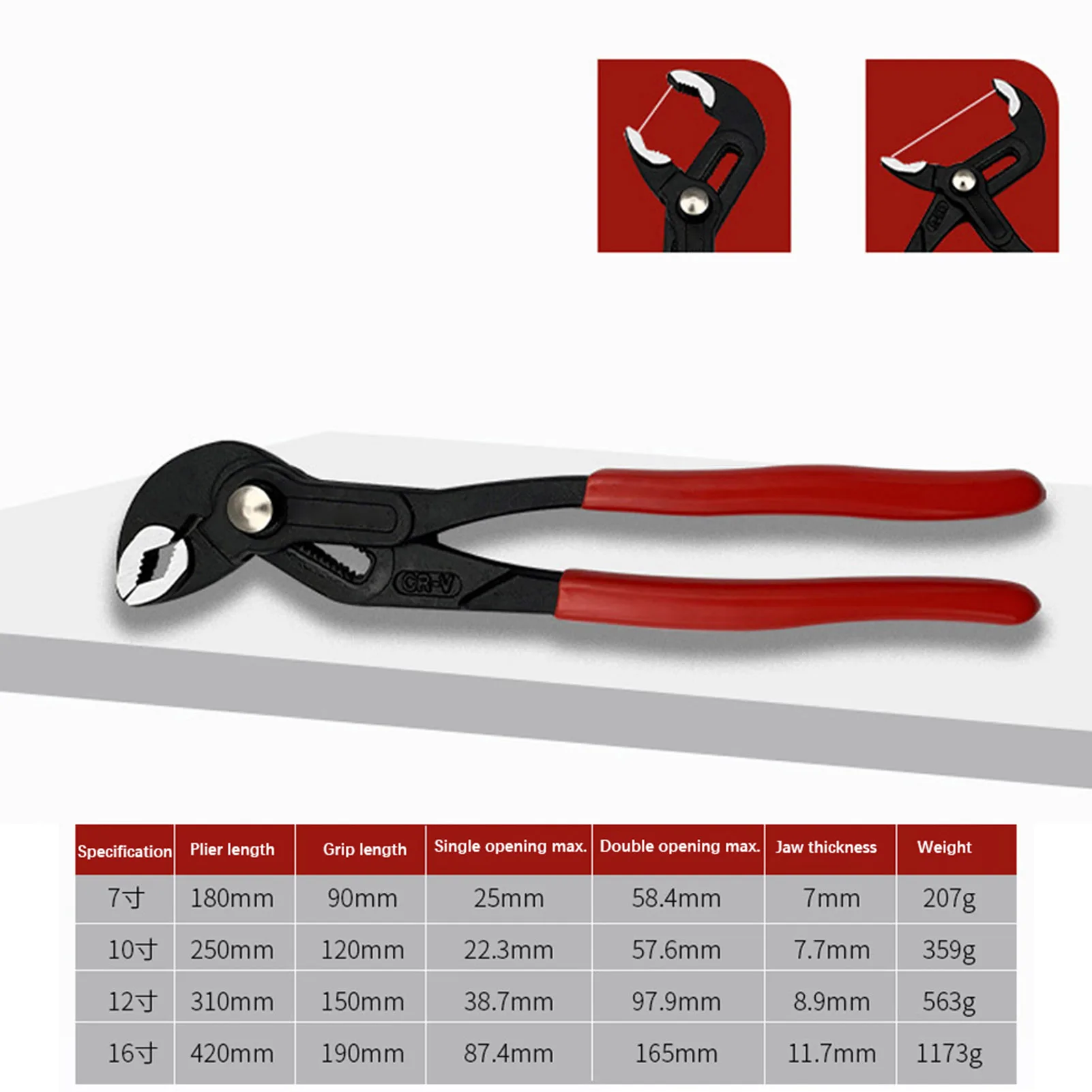 7-16inch Water Pump Pliers Quick-Release Plumbing Pliers Push And Pull The Ratchet Quickly Waterproof And Rust Free