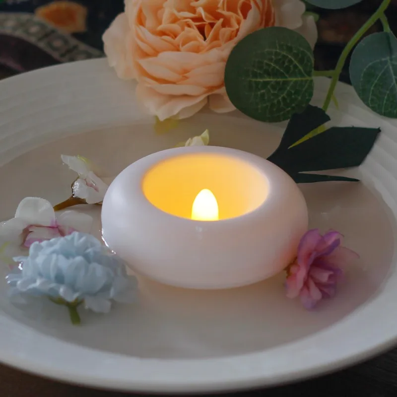 1/3/6 Pcs LED Floating Candles 7.3cm Flameless Plastic Floating Tea Lights for Bathtub Swimming Pool Vase Centerpiece Decoration