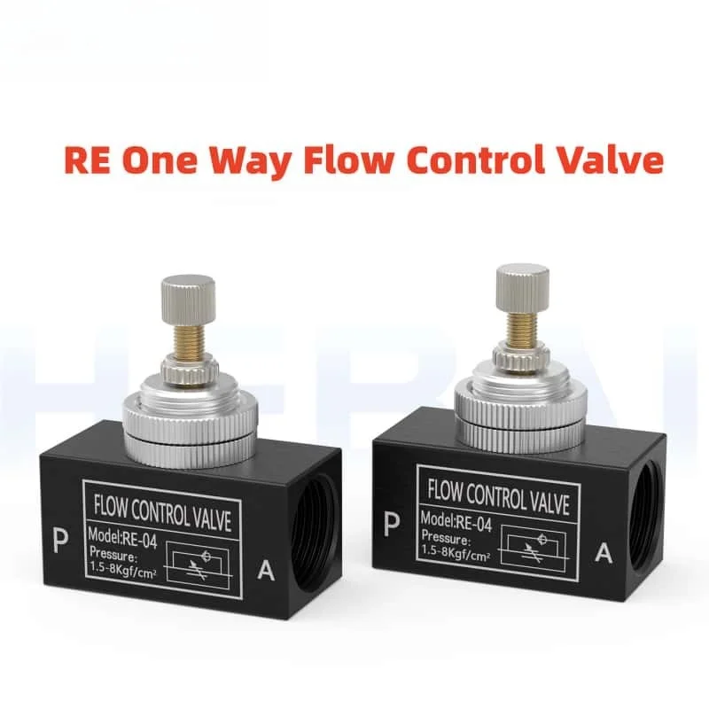 

RE One Way Flow Control Valve Pneumatic Speed Controller Adjustable Throttle Air Valve 1/8" 1/4" 3/8" 1/2"NPT