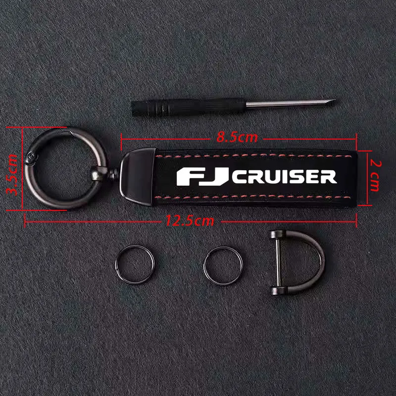 Retro Handmade Real suede Rope Keychain Metal Men or Women Key Holder Auto Keyring Gifts For TOYOTA FJ Car Accessories Universal
