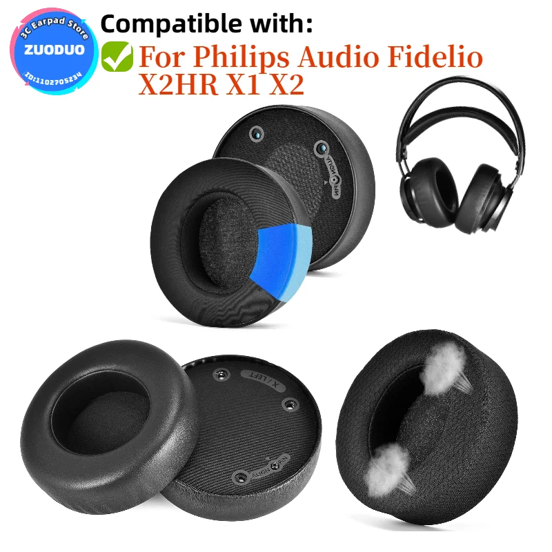 

For Philips Audio Fidelio X2HR X1 X2 Headphone Earpads Soft Leather Foam Sponge Earmuffs Replacement Ice Gel Ear Pads Cushion