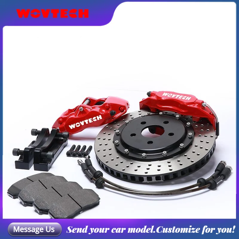 

WOVTECH Upgrade Brake System 4 Big Pot Red Caliper 330*28mm Drilled Disc Kits for golf mk4 2000