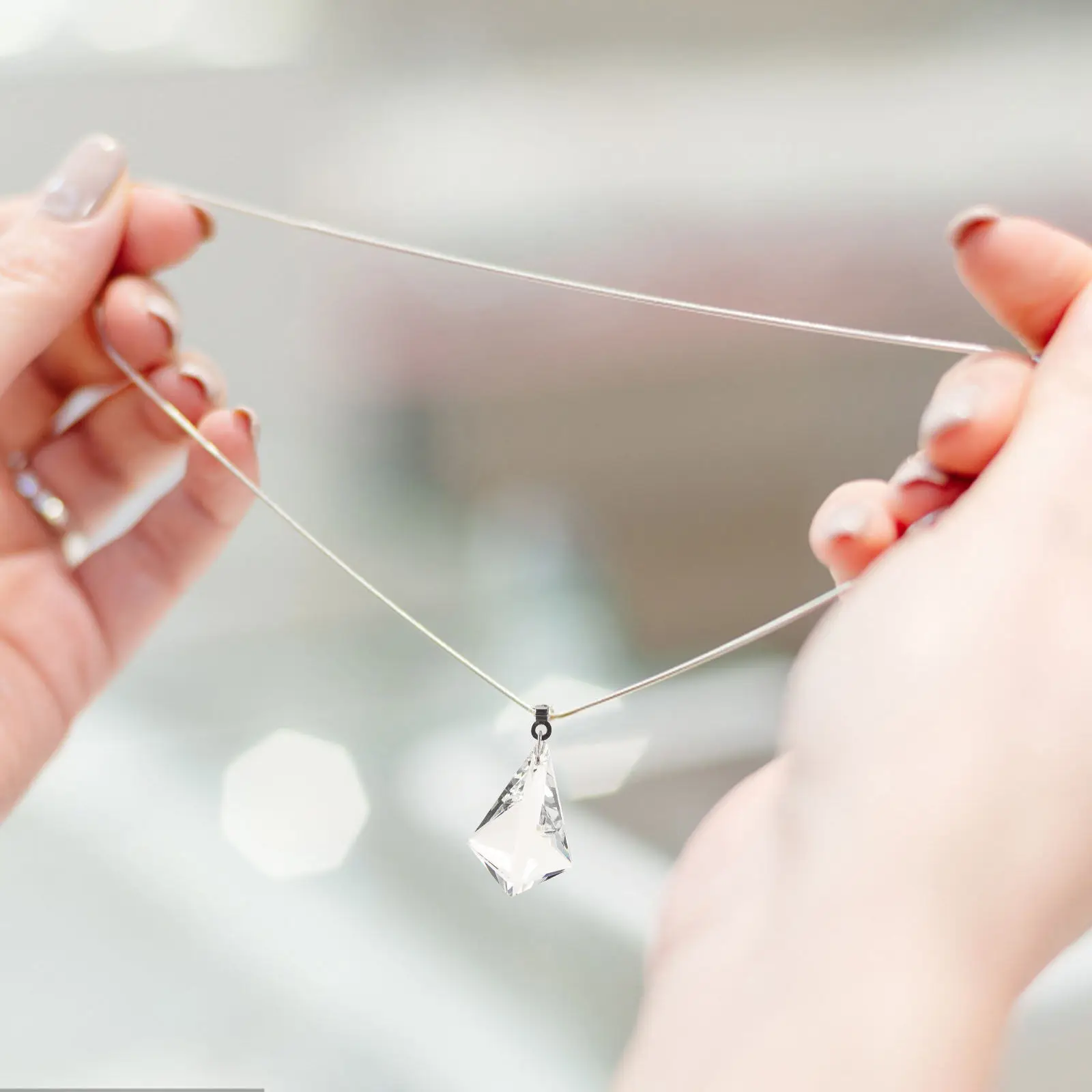 2Pcs Smooth Surface Transparent Bead Pull Chain for Fan Lamp Pendant Bathroom Roman Blind Curtain Wall Lamp Extension Repair
